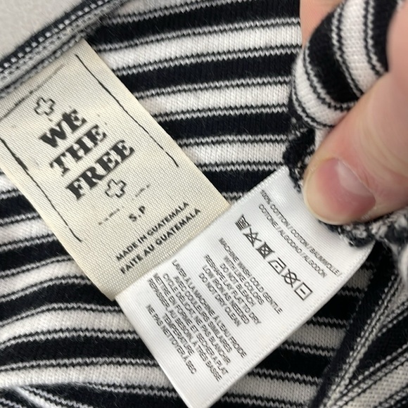 We The Free Sweater Dress Women's Small Black White Striped Open Back Shift - Picture 12 of 15